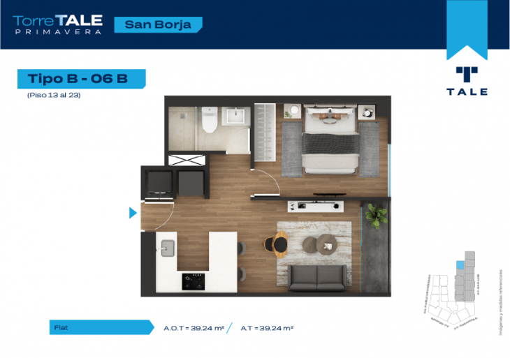 Plano del modelo T2-X06 del proyecto TORRE TALE PRIMAVERA - ETAPA I en San Borja