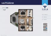 Plano del modelo X208 del proyecto Las Praderas en Chorrillos