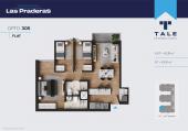 Plano del modelo X305 del proyecto Las Praderas en Chorrillos