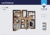 Plano del modelo X309 del proyecto Las Praderas en Chorrillos