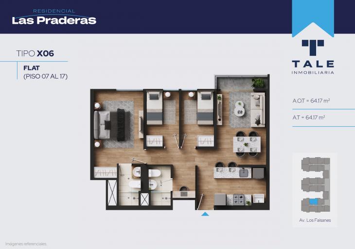 Plano del modelo X06 del proyecto Las Praderas en Chorrillos