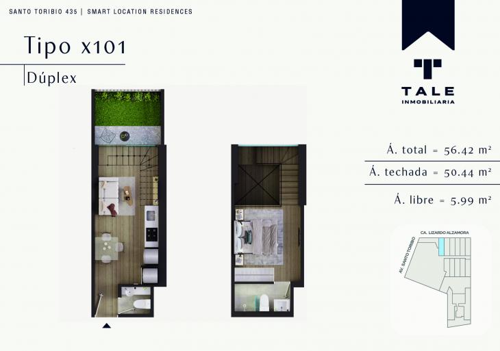 Plano del modelo X101 del proyecto SANTO TORIBIO en San Isidro