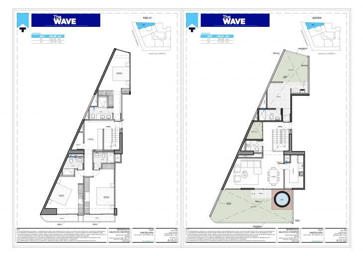 Plano del modelo D-2201 del proyecto THE WAVE en Miraflores