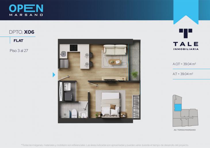 Plano del modelo X06 del proyecto OPEN MARSANO en Surquillo