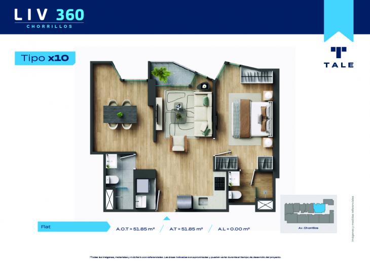 Plano del modelo X8 B  (7-20) del proyecto LIV 360 en Chorrillos