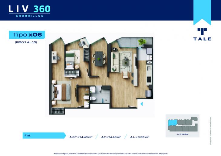 Plano del modelo X06 B (7-20) del proyecto LIV 360 en Chorrillos