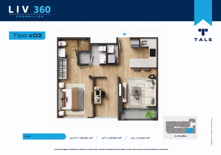 Plano del modelo X02 del proyecto LIV 360 en Chorrillos