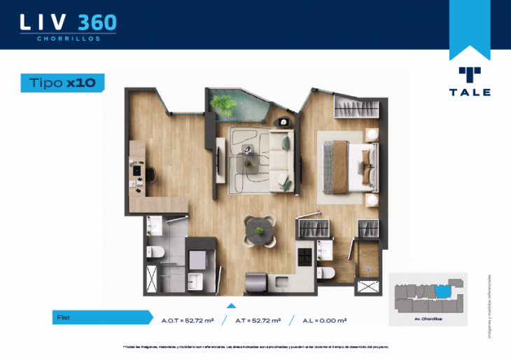 Plano del modelo X10 (3-6) del proyecto LIV 360 en Chorrillos