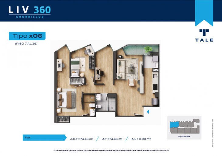 Plano del modelo X06 B (7-20) del proyecto LIV 360 en Chorrillos