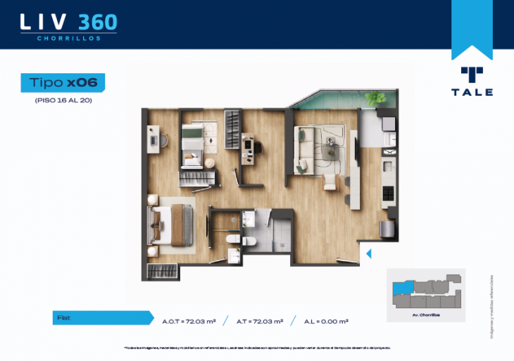 Plano del modelo X06 B (7-20) del proyecto LIV 360 en Chorrillos