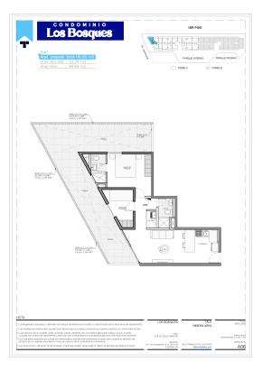Plano del modelo A106 del proyecto Condominio Los Bosques en Chorrillos