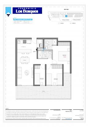 Plano del modelo A114 del proyecto Condominio Los Bosques en Chorrillos