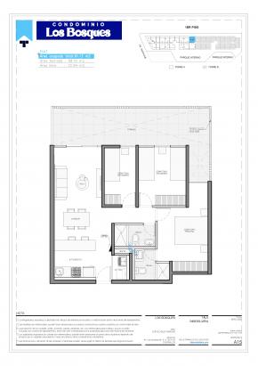 Plano del modelo A115 del proyecto Condominio Los Bosques en Chorrillos