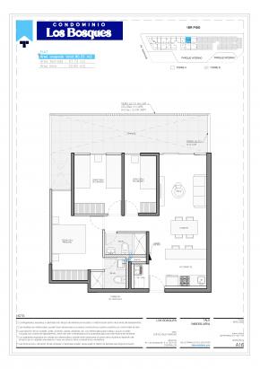 Plano del modelo A116 del proyecto Condominio Los Bosques en Chorrillos