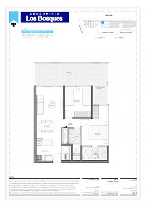 Plano del modelo A117 del proyecto Condominio Los Bosques en Chorrillos