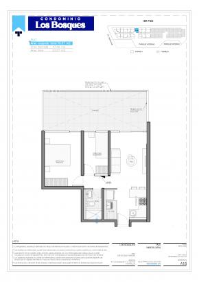 Plano del modelo A118 del proyecto Condominio Los Bosques en Chorrillos