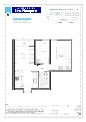 Plano del modelo AX01 del proyecto Condominio Los Bosques en Chorrillos