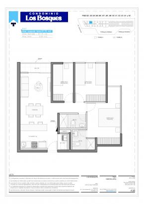 Plano del modelo AX03 del proyecto Condominio Los Bosques en Chorrillos