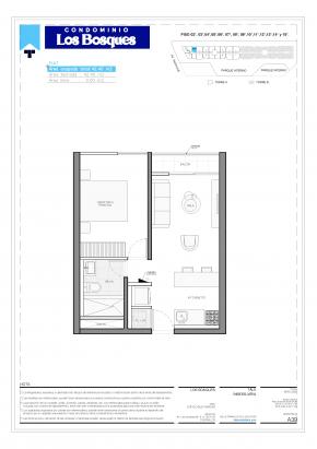 Plano del modelo AX04 del proyecto Condominio Los Bosques en Chorrillos