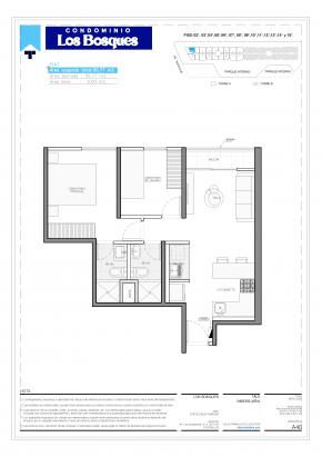 Plano del modelo AX05 del proyecto Condominio Los Bosques en Chorrillos