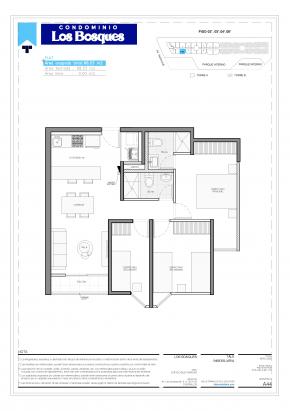 Plano del modelo AX09 - I del proyecto Condominio Los Bosques en Chorrillos