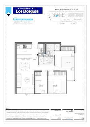 Plano del modelo AX09 - II del proyecto Condominio Los Bosques en Chorrillos