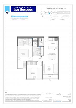 Plano del modelo AX10 - II del proyecto Condominio Los Bosques en Chorrillos