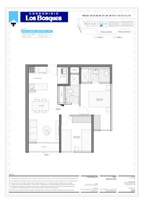 Plano del modelo AX13 del proyecto Condominio Los Bosques en Chorrillos