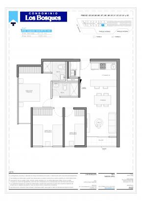 Plano del modelo AX14 del proyecto Condominio Los Bosques en Chorrillos
