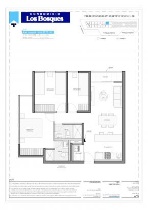 Plano del modelo AX17 del proyecto Condominio Los Bosques en Chorrillos