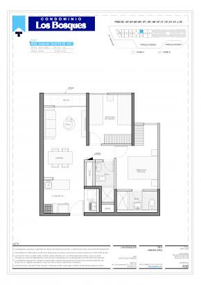 Plano del modelo AX18 del proyecto Condominio Los Bosques en Chorrillos