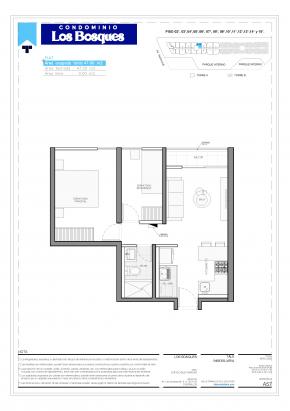 Plano del modelo AX19 del proyecto Condominio Los Bosques en Chorrillos