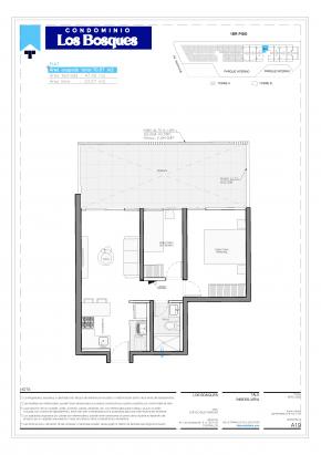 Plano del modelo B101 del proyecto Condominio Los Bosques en Chorrillos