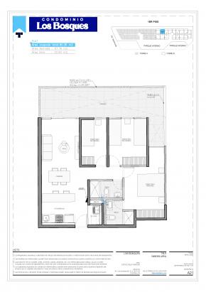 Plano del modelo B103 del proyecto Condominio Los Bosques en Chorrillos