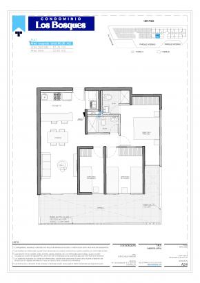 Plano del modelo B106 del proyecto Condominio Los Bosques en Chorrillos