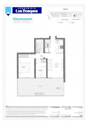 Plano del modelo B108 del proyecto Condominio Los Bosques en Chorrillos