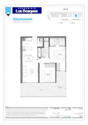 Plano del modelo B109 del proyecto Condominio Los Bosques en Chorrillos
