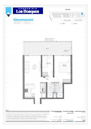 Plano del modelo B114 del proyecto Condominio Los Bosques en Chorrillos