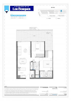Plano del modelo B116 del proyecto Condominio Los Bosques en Chorrillos