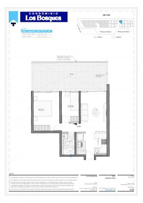 Plano del modelo B117 del proyecto Condominio Los Bosques en Chorrillos