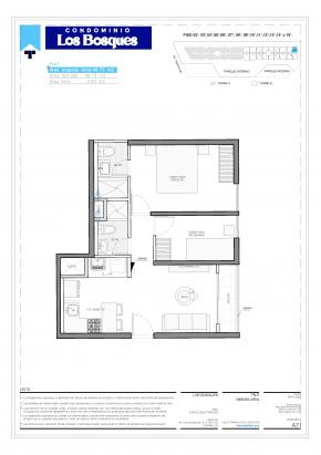 Plano del modelo BX14 del proyecto Condominio Los Bosques en Chorrillos