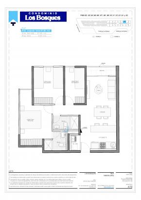 Plano del modelo BX16 del proyecto Condominio Los Bosques en Chorrillos