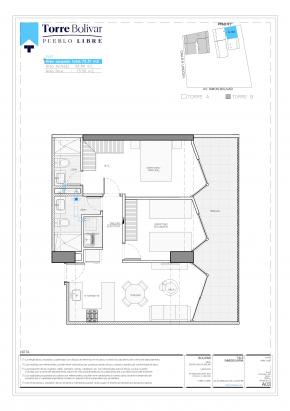 Plano del modelo A103 del proyecto Torre Bolivar en Pueblo Libre