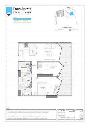 Plano del modelo A104 del proyecto Torre Bolivar en Pueblo Libre