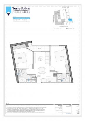 Plano del modelo AX01 del proyecto Torre Bolivar en Pueblo Libre