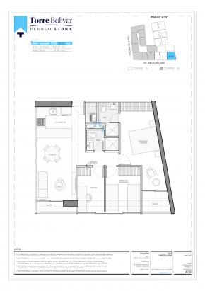 Plano del modelo AX02 del proyecto Torre Bolivar en Pueblo Libre