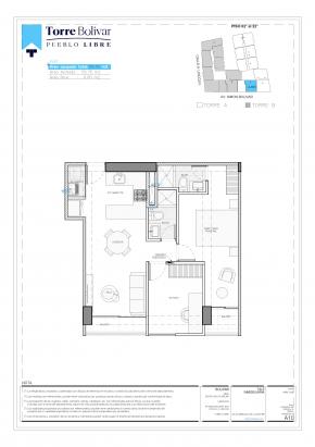 Plano del modelo AX03 del proyecto Torre Bolivar en Pueblo Libre