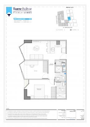 Plano del modelo AX05 del proyecto Torre Bolivar en Pueblo Libre
