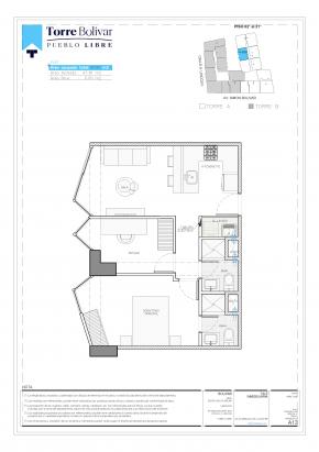 Plano del modelo AX06 del proyecto Torre Bolivar en Pueblo Libre