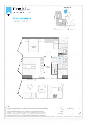 Plano del modelo AX07 del proyecto Torre Bolivar en Pueblo Libre